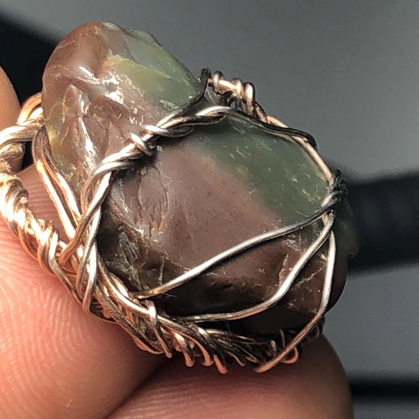 Double sided Jasper Bead for Bracelet or Choker Necklace Gold